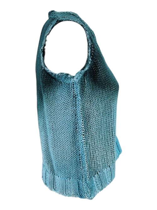 women's waistcoat in turquoise and green vanisé tape Alessandro Aste | MORAJUNGLE